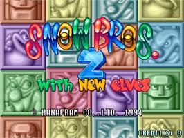 Title screen of Snow Bros. 2 - With New Elves / Otenki Paradise on the Arcade.