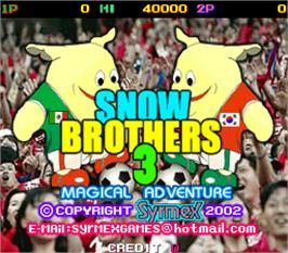 Title screen of Snow Brothers 3 - Magical Adventure on the Arcade.