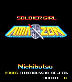 Title screen of Soldier Girl Amazon on the Arcade.