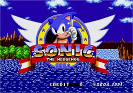 Title screen of Sonic The Hedgehog on the Arcade.
