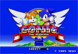 Title screen of Sonic The Hedgehog 2 on the Arcade.
