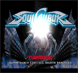 Title screen of Soul Calibur on the Arcade.