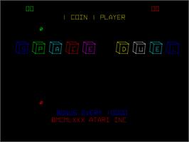 Title screen of Space Duel on the Arcade.