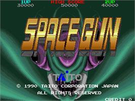 Title screen of Space Gun on the Arcade.