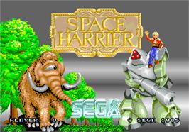 Title screen of Space Harrier on the Arcade.