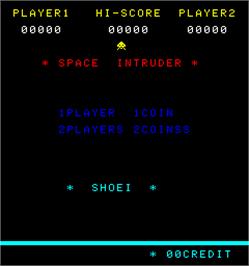 Title screen of Space Intruder on the Arcade.
