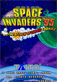 Title screen of Space Invaders '95: The Attack Of Lunar Loonies on the Arcade.