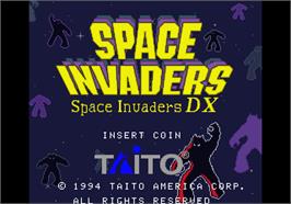Title screen of Space Invaders DX on the Arcade.