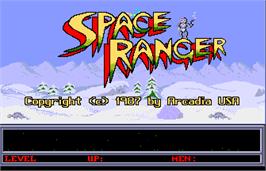 Title screen of Space Ranger on the Arcade.