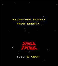Title screen of Space Trek on the Arcade.