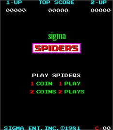 Title screen of Spiders on the Arcade.