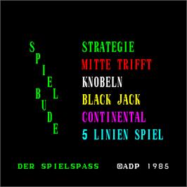 Title screen of Spiel Bude on the Arcade.