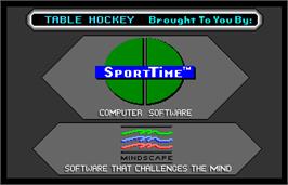 Title screen of SportTime Table Hockey on the Arcade.
