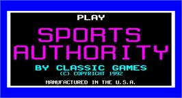 Title screen of Sports Authority on the Arcade.