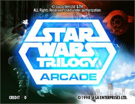 Title screen of Star Wars Trilogy on the Arcade.