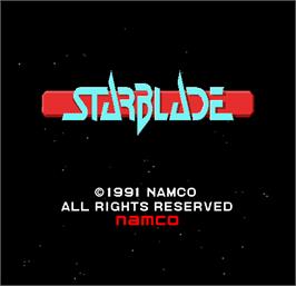 Title screen of Starblade on the Arcade.