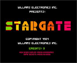 Title screen of Stargate on the Arcade.