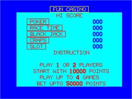 Title screen of Status Fun Casino on the Arcade.
