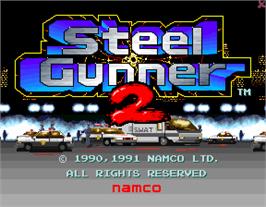 Title screen of Steel Gunner 2 on the Arcade.