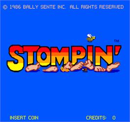 Title screen of Stompin' on the Arcade.