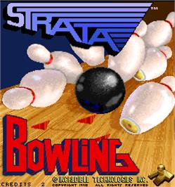 Title screen of Strata Bowling on the Arcade.