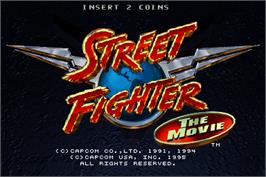 Title screen of Street Fighter: The Movie on the Arcade.