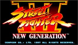 Title screen of Street Fighter III: New Generation on the Arcade.