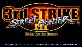 Title screen of Street Fighter III 3rd Strike: Fight for the Future on the Arcade.