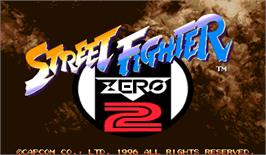 Title screen of Street Fighter Zero 2 on the Arcade.