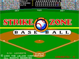 Title screen of Strike Zone Baseball on the Arcade.
