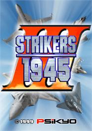 Title screen of Strikers 1945 III on the Arcade.