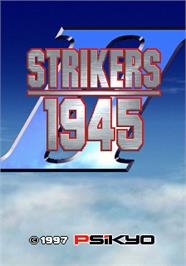 Title screen of Strikers 1945 II on the Arcade.