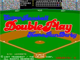 Title screen of Super Baseball Double Play Home Run Derby on the Arcade.