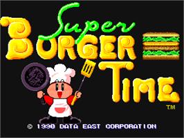 Title screen of Super Burger Time on the Arcade.