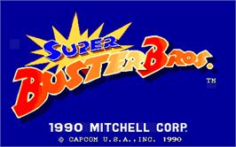 Title screen of Super Buster Bros. on the Arcade.
