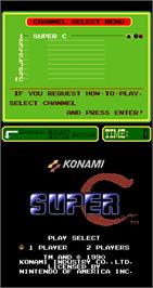 Title screen of Super C on the Arcade.