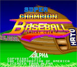 Title screen of Super Champion Baseball on the Arcade.