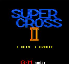 Title screen of Super Cross II on the Arcade.
