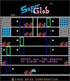 Title screen of Super Glob on the Arcade.