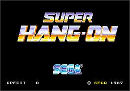 Title screen of Super Hang-On on the Arcade.