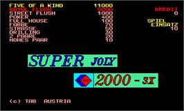 Title screen of Super Joly 2000 - 3x on the Arcade.