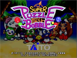 Title screen of Super Puzzle Bobble on the Arcade.