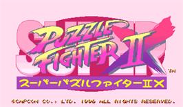 Title screen of Super Puzzle Fighter II X on the Arcade.