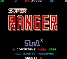 Title screen of Super Ranger on the Arcade.