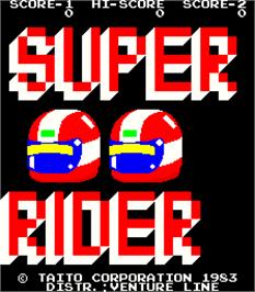 Title screen of Super Rider on the Arcade.