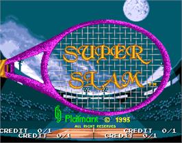 Title screen of Super Slam on the Arcade.