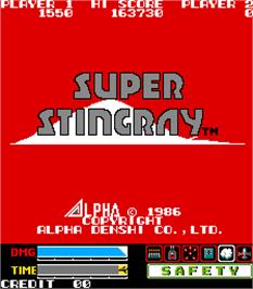 Title screen of Super Stingray on the Arcade.