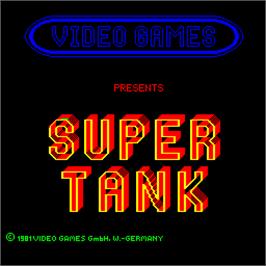 Title screen of Super Tank on the Arcade.