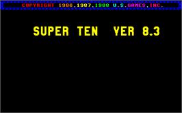 Title screen of Super Ten V8.3X on the Arcade.