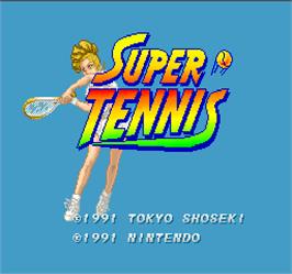 Title screen of Super Tennis on the Arcade.